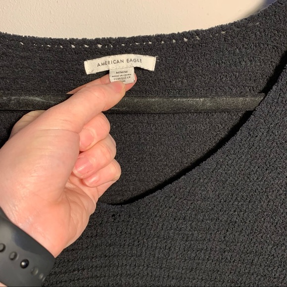 American Eagle Oversized Black Knit Sweater - Picture 5 of 7